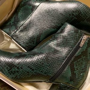 Snakeskin booties